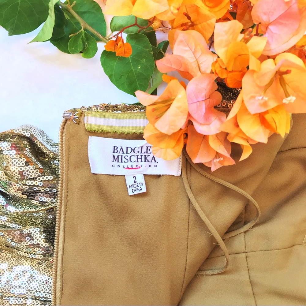 Badgley Mischka DaCruz Shimmer Mini Dress sz 2 - Picture 3 of 8